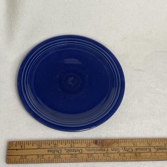 Vintage Fiesta 6 1/4" Appetizer Bread & Butter Snack Discon. Cobalt Blue Plate - Picture 4 of 4